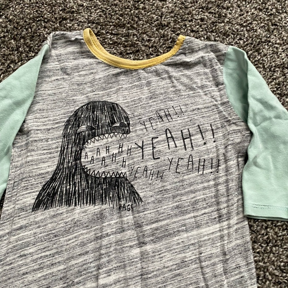 Rags to Raches Gray and Mint Monster One Piece
